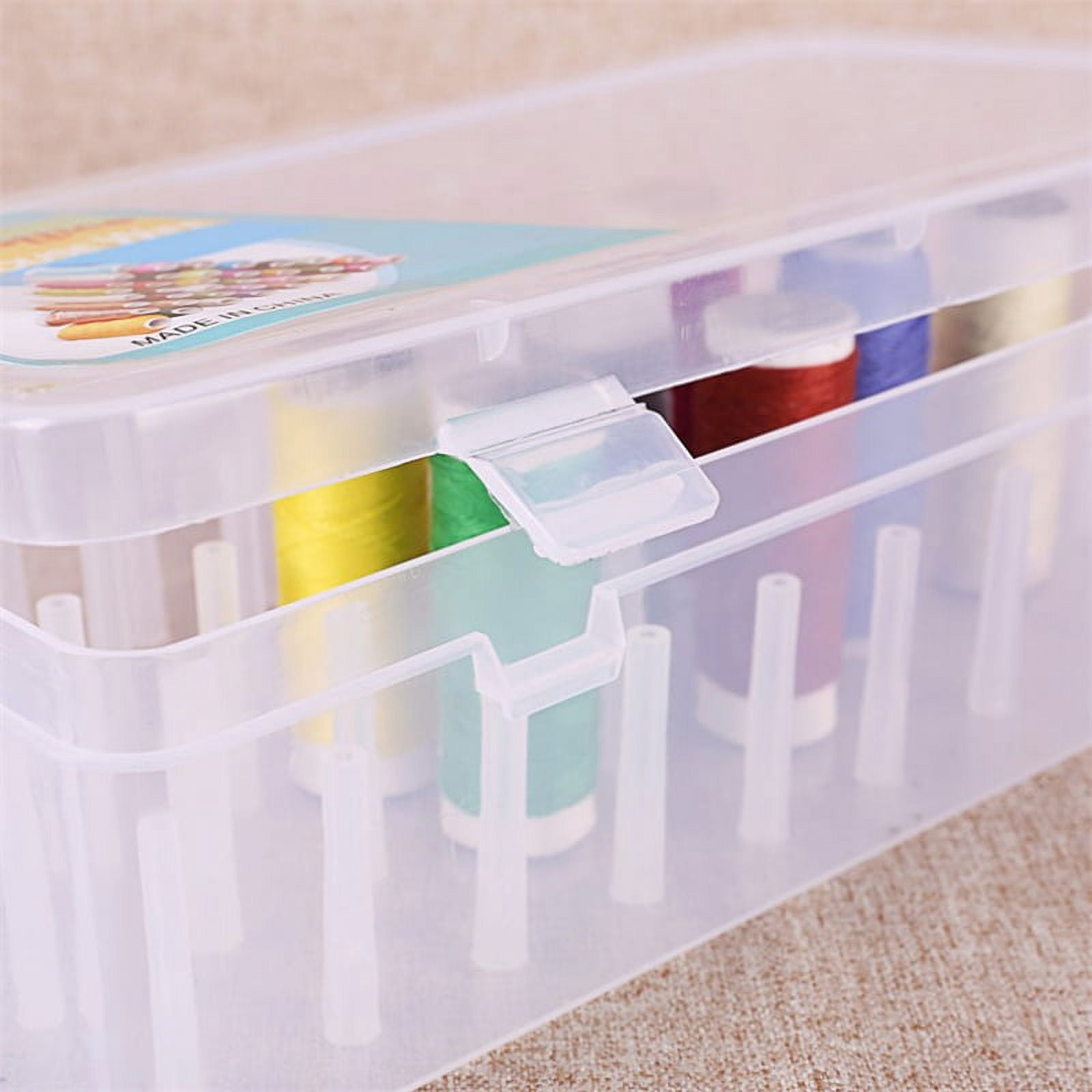 Sewing Thread Storage Box 42 Pieces Spools Bobbin Carrying Case Holder Craft WA