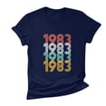 thumbnail image 4 of Chemises à Manches Courtes pour Femmes Mode Décontractée 1982 Imprimé Col Rond Ample T-Shirt à Manches Courtes Chandail Hauts Hauts à Manches Courtes pour Femmes Hauts à Manches Courtes pour Femmes, 4 of 6