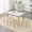 Table+Six Gold Chairs-Style1, variant on Hi loPres 5-Piece Dining Set, 47" White Faux Marble Table and 4 Clear Chairs, Modern Kitchen Furniture with Silver Metal Legs