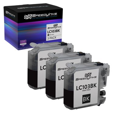 SPEEDYINKS Compatible Ink Cartridge Replacement for Brother LC103BK High-Yield (Black, 3-Pack)