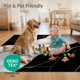thumbnail image 4 of ODIKA 6'x9' Ultra-Soft Area Rug, Abstract Swirl Veined Gilded Border Streaks Flow Symmetrical None Washable, Bare feet friendly, Silk-Touch for Guest Room, Bedroom, 4 of 7