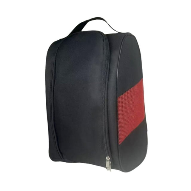 Bolsa para zapatos de golf, bolsa de almacenamiento liviana para accesorios de golf de viaje para adultos Negro Rojo