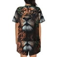 thumbnail image 4 of Womens Pajama Sets With Pocket, Lion Forest Crown Lounge Sets Short Sleeve Sleepwear PJ Sets for Women, 4 of 6