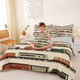 thumbnail image 3 of Erosebridal Train Twin Bedding, Steam Engine Bedding Comforter Set, White Pattern, Gray Reversible 7-Piece, 3 of 6