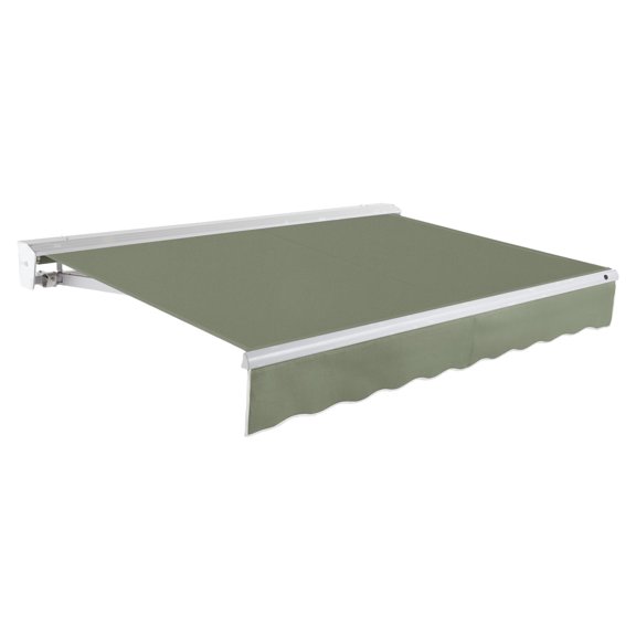 Awntech 8 Ft Destin Left Motorized Heavy Duty Patio Retractable Awning with Protective Hood (96in x 10.38in x 78in), Sage