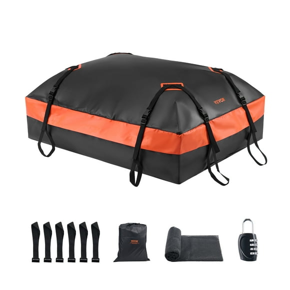 VEVOR Car Rooftop Cargo Carrier Bag 21 Cubic Feet Car Roof Cargo Carrier 840D PVC