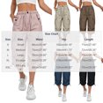 thumbnail image 4 of SwiftWear Women's High Waist Cargo Capri Pants Straight Leg Loose Pants with Pockets Drawstring Elastic Waist, 4 of 8