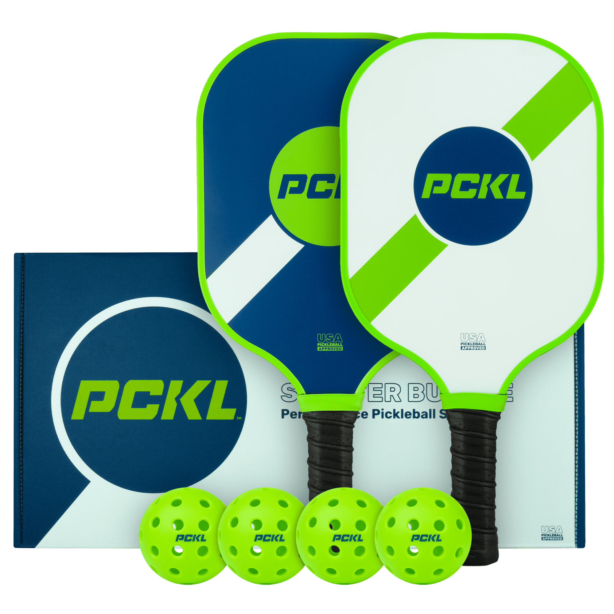 PCKL Starter Series Premium Pickleball 2 Paddle and 4 Ball Set USA