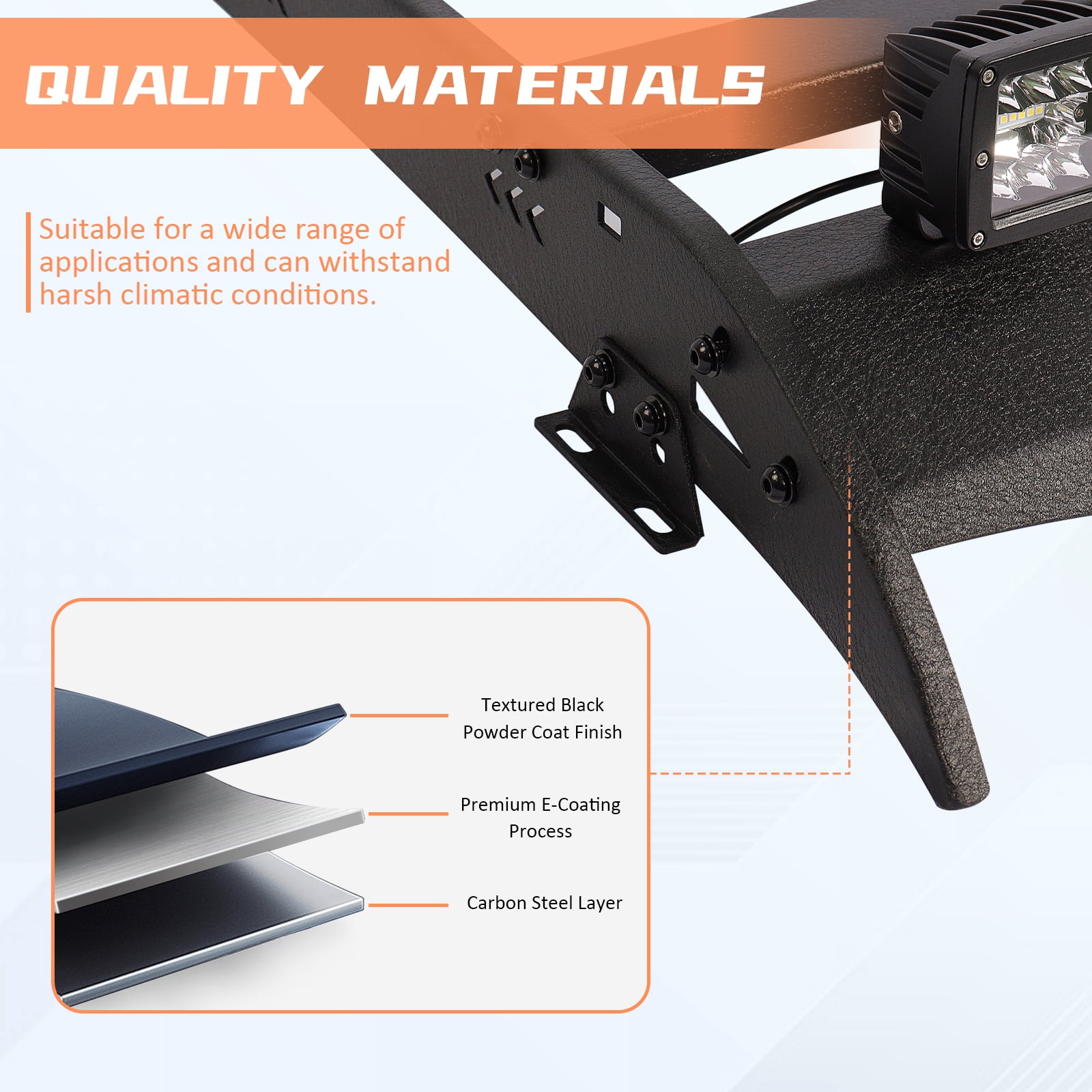 TOKMOWIN Top Roof Rack Cargo Carrier Fit Toyota Tacoma 2005-2023 Double Cab,Roof Rack Luggage Crossbars Come with 4 X 18W LED Lights