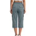 thumbnail image 7 of Guluxicc Women's Cargo Pants with Multi Pocket Elastic Waist Drawstring Cropped Trousers for Everyday Summer Fall, 7 of 7