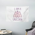 thumbnail image 1 of Unicorn Cat Tapestry, Fantasy Animal with "I am a Unicorn" Quote Lovely Funny Fictive Kitten, Wall Hanging for Bedroom Living Room Dorm Decor, 60W X 40L Inches, Baby Pink Purple, by Ambesonne, 1 of 2