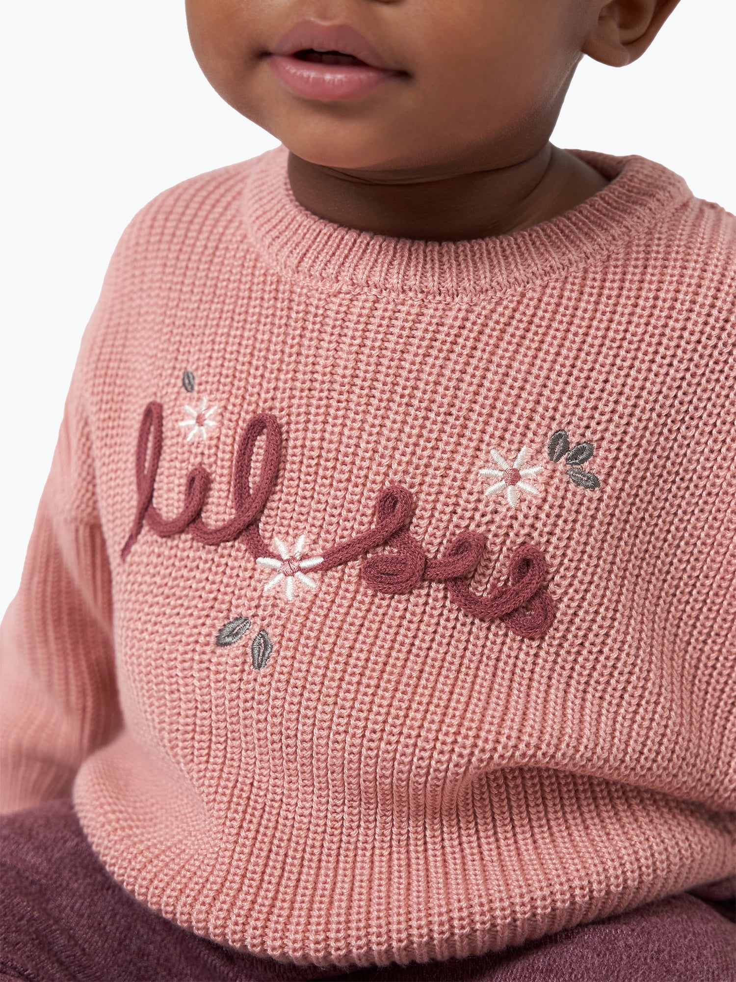 Modern Moments by Gerber Baby Girl Sibling Matching Sweater, Sizes 0/3 Months - 24 Months