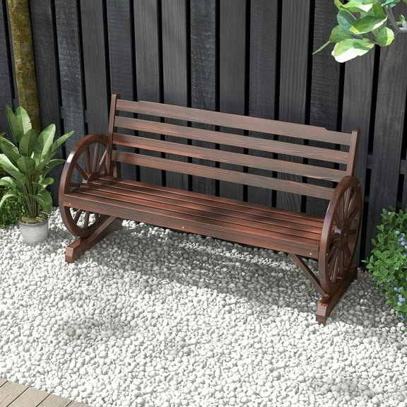 Kinbor Outdoor Durable Fir Wood Bench - Brown