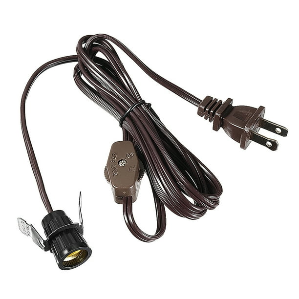 Uxcell 6 Feet UL Listed Lamp Cord SPT1 with Snap in Socket and Switch