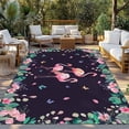 thumbnail image 2 of Pink Flamingo Outdoor Rug for Patio/Deck/Porch, Non-Slip Large Area Rug 3 x 5 Ft, Green Summer Tropical Botanical Black Indoor Outdoor Rugs Washable Area Rugs, Reversible Camping Rug Carpet Runner, 2 of 8