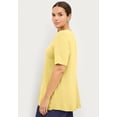 thumbnail image 2 of Ellos Plus Size Stretch Jersey Knit A-Line Relaxed V-Neck Short Sleeve Tunic, 2 of 3
