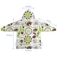thumbnail image 7 of Green Football Monogram Pattern Blanket Hoodies for Kids 6-13YR Oversize Wearable Blanket Hoodies for Boys Girls Teens, 7 of 7