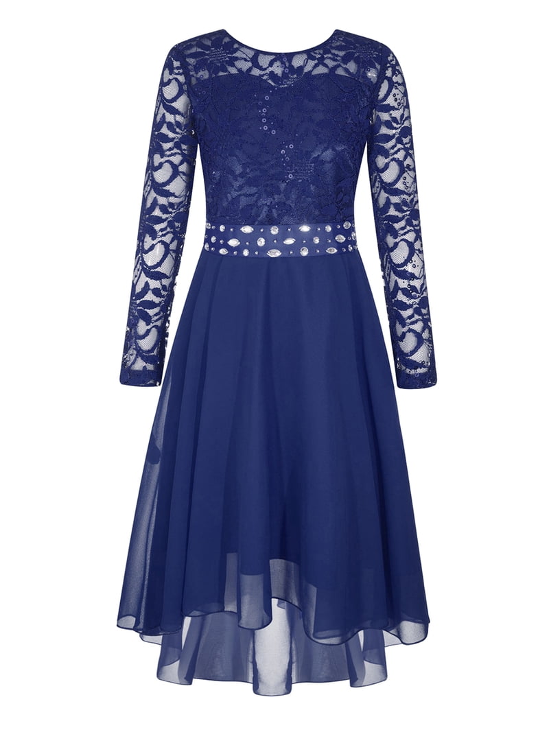 CHICTRY Kids Flower Girl Dress Ball Gown Chiffon Knee Length Dress for  Wedding Bridesmaid Birthday Party A Navy Blue 14 - Walmart.com