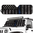 thumbnail image 2 of XYZCANDO Police Flag Windshield Sun Shade UV Ray & Heat Block Windshield Shades for 2007-2018 Jeep Wrangler JK JKU & 1997-2006 Jeep Wrangler TJ LJ Sun Shade Shield Protector, 2 of 7