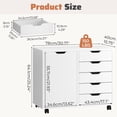 thumbnail image 2 of CONCETTA 5-Drawer Rolling File Cabinet on Wheels, Wood Printer Stand with Storage Drawers for Home Office, White, 2 of 7