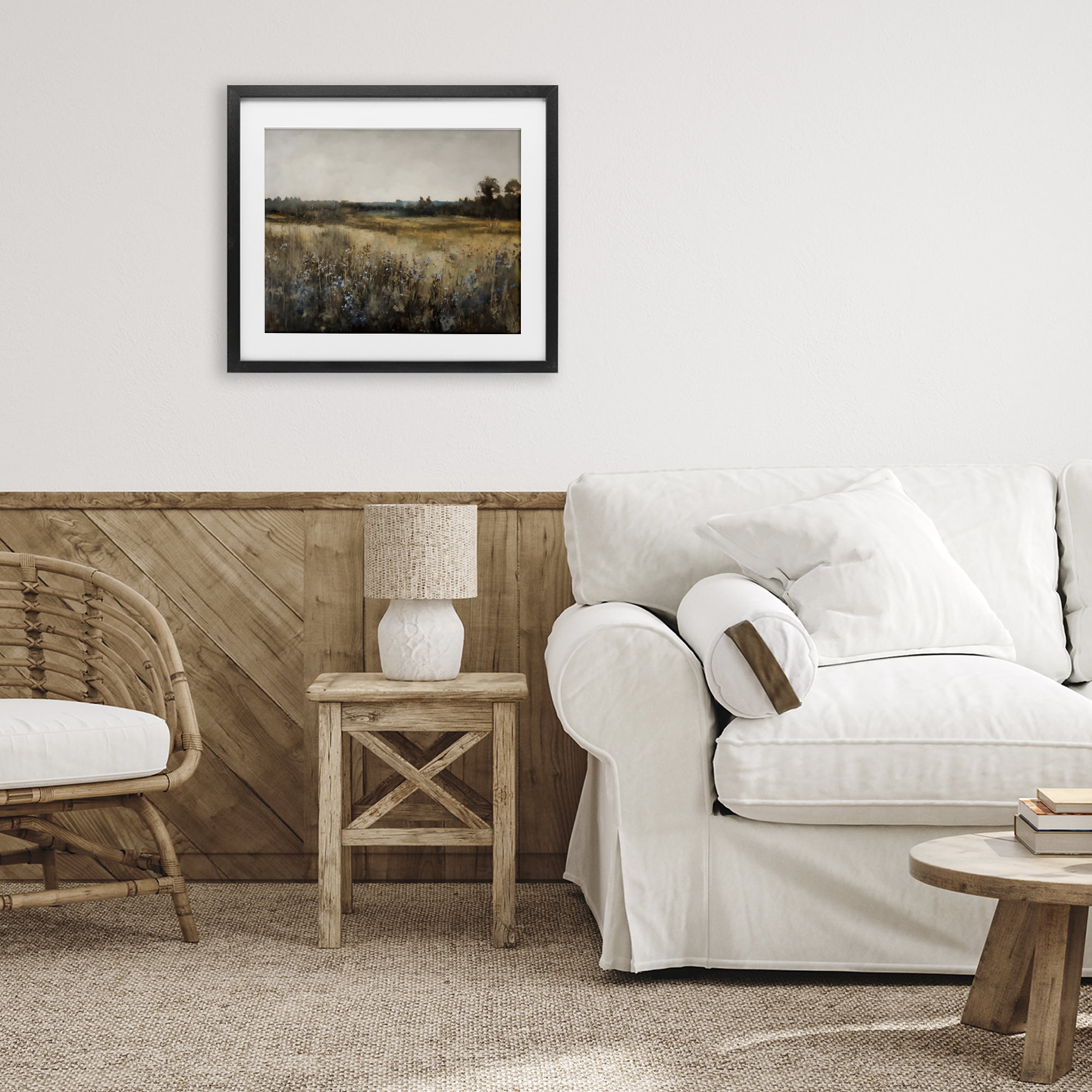 Stupell Industries Wildflowers & Wheat Meadow Black Framed Print Under Glass, design by Creative Studio