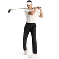 thumbnail image 4 of MIER Men's Stretch Golf Pants 30" Lightweight Classic Fit Dress Pants, Water-Resistant Casual Work Slacks, Black, 34W x 30L, 4 of 7