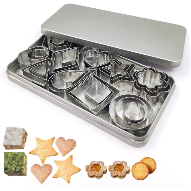 Paquete de 30 cortadores de galletas Caja de hojalata Cortadores de galletas para hornear DIY (Geometría)