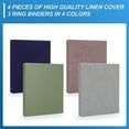 thumbnail image 2 of 4 Pcs 3 Ring Binder with Linen Cover 1.25 inch Durable Round Rings Binder for 8.5 x 11 Inch Paper Letter Size for School Office and Home, 4 Colors, 2 of 7