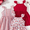 thumbnail image 4 of Gibobby Little Girls Summer Fashion Casual A-Line Dresses 3 Pack Cute Flutter Ruffle Strap Tank Sleeveless Outfits for 3-8 Years Girls(3-4 Years,Orange), 4 of 4