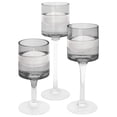 thumbnail image 2 of Koyal Wholesale Long Stem Glass Candle Holders, Set of 3 (Smoke Black), 2 of 5