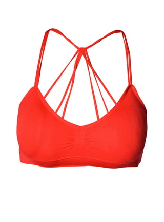 Anemone Strappy Racerback Padded Bra Top WY9014 - NEON PINK, ONE SIZE