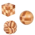 thumbnail image 2 of ColoMX 3 unids Intelectual Puzzle Toys Lock Toys Bamboo Kong Ming Lock Toys para niños, 2 of 7