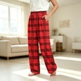thumbnail image 4 of DJDLJWCJ Boys Casual Pants Elastic Waist Plaid Print Straight Leg Pants Comforty Lightweight Long Trousers Red Size 13, 4 of 7
