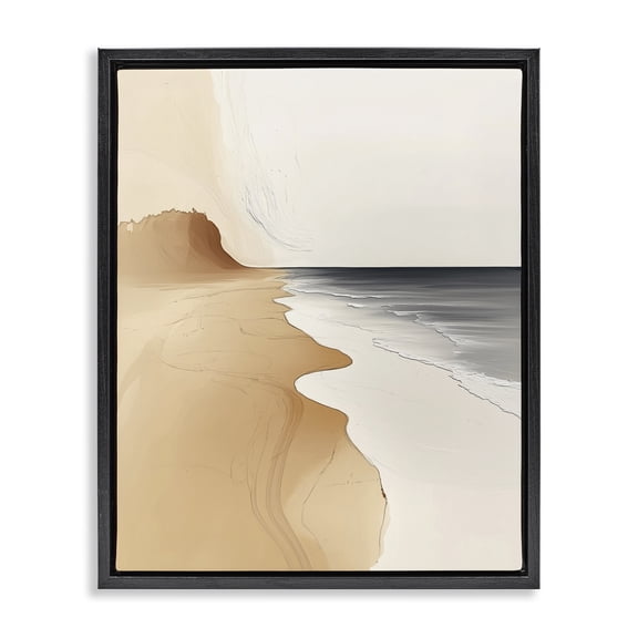 Stupell Industries Lighter Than Air Abstraction Abstract Painting Black Floater Framed Canvas Art Print Wall Art, 17 x 21