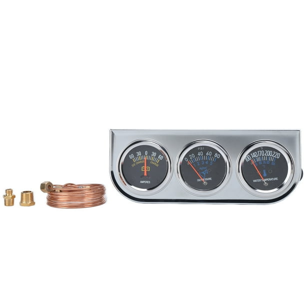 Triple Gauge Set,52mm Triple Gauge Kit Car Ammeter Gauge Triple Gauge