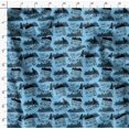 thumbnail image 4 of Soimoi Blue polyester Crepe Fabric Mountains & Text Printed Fabric 1 Yard 52 Inch Wide, 4 of 5
