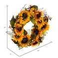 thumbnail image 2 of Vickerman 24" Artificial Yellow Sunflower Wreath with Seed Grass Foliage., 2 of 5