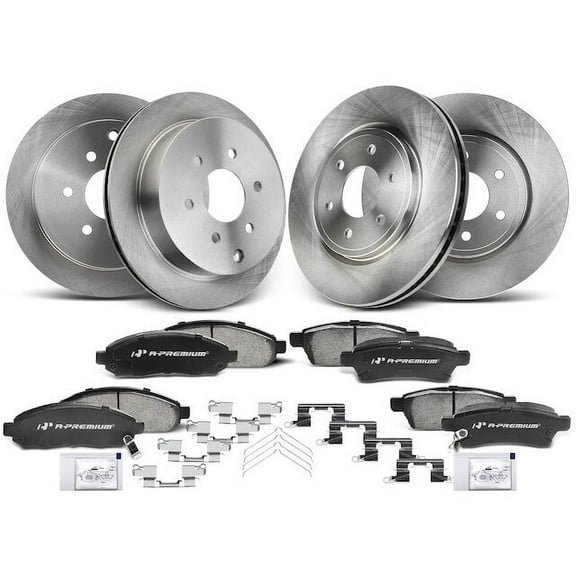 Brake Pad and Rotor Kit 12 - Compatible with 2005 - 2019 Nissan Frontier 4.0L V6 2006 2007 2008 2009 2010 2011 2012 2013 2014 2015 2016 2017 2018