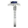 thumbnail image 3 of Halo Engagement Ring for Women - 2.03ct Simulated Blue Sapphire in 14K White Gold Promise Ring, 3 of 6