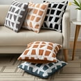thumbnail image 5 of Unique Bargains Set of 2 Geometric Soft Plush Cushion Case Pillow Covers 18" x 18" Coffee, 5 of 6