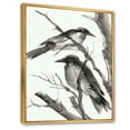 thumbnail image 3 of Designart 'Vintage Black and White Sleeping Crows' Traditional Framed Canvas Wall Art Print, 3 of 5