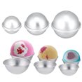 thumbnail image 1 of Coofit 6PCS Baking Mold Set DIY Aluminium Alloy Hemispheres Cake Mold Pudding Mold, 1 of 9
