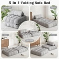 thumbnail image 3 of Erinnyees Foldable Futon Sofa Bed Single Size, Portable Sleeper Chair, Floor Mattress & Lounge Couch, Includes Pillow for Living Room, Bedroom, Apartmen, Gray, 3 of 7