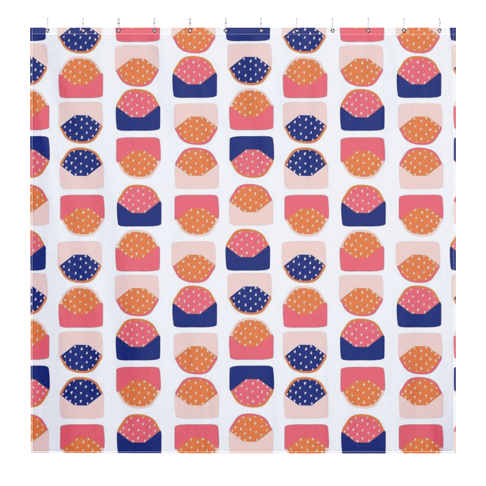 Shower Curtain Graffiti Cartoon Icon Letter Print Bathroom Decor