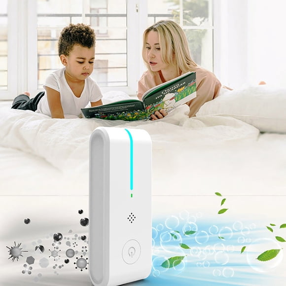Negative Ion Air Purifier, Compact Odour Eliminator with Night Light Feature, Portable Air Cleaner for Home, Office, and Travel Use, Plug-In Convenience