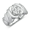 thumbnail image 3 of RYLOS Bagues pour Femmes Bague en Or Blanc 14K Solitaire Pierre Précieuse Ovale 9x7 mm avec Anneau Fini Satiné Topaze Blanche d'Avril Bijoux Taille 6, 3 of 7