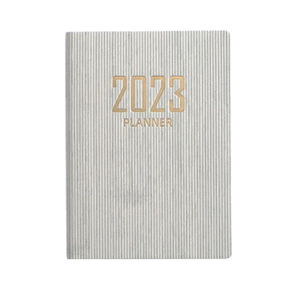 diario mensual portátil 2023, de cuaderno A7, de hábitos de objetivos, diario de cubierta de PU para , beige SM SunniMix Planificador de cuaderno