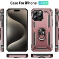 thumbnail image 6 of for iPhone 15 Pro Case,15 Pro Case with Kickstand,[Military-Grade Drop Protection] Shockproof Phone Cases for iPhone 15 Pro 6.1 inch-Rose Gold, 6 of 12