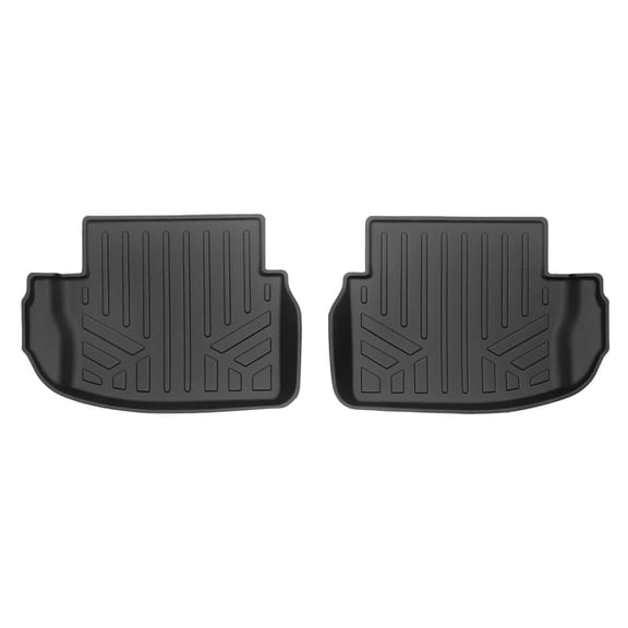 SMARTLINER All Weather Protection Custom Fit Black 2nd Row Floor Mat Liner Set Compatible With 2017-2023 Mercedes Benz C-Class (Only Fits Coupe Models)