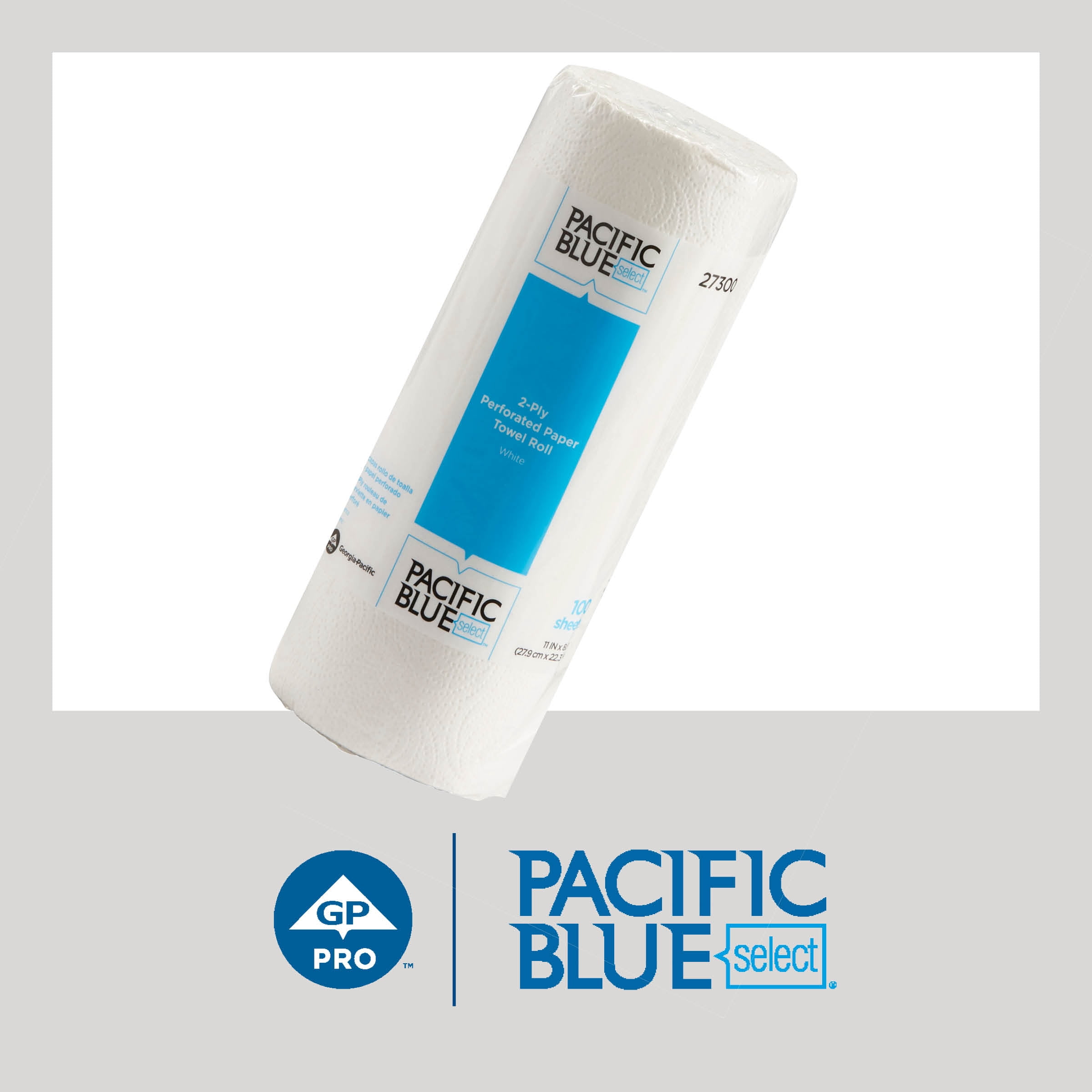 Georgia-Pacific Professional Blue Select 2-Ply Perforated Roll Paper Towels, White, 100 Sheets/Roll, 30 Rolls/Case, GP PRO 27300